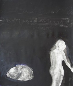 "Dunkelheit", Tusche, Acryl auf Papier, 42cmX49,5cm, 2008