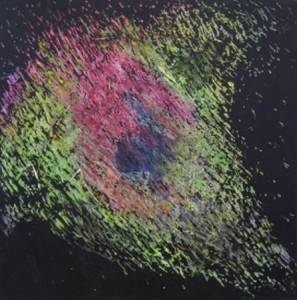 "Wandlungsspur V", Mischtechnik auf Papier, 30cmX30cm, 2003